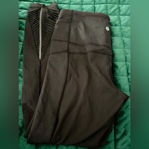 Lululemon Run Speed Tight Black Reflective Zip Pocket Leggings 28”